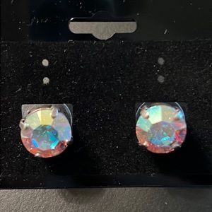 New Large Pink Gemstone Post Earrings